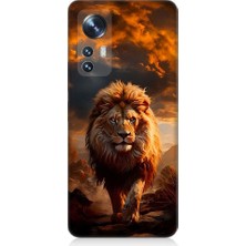 Teknomeg Xiaomi Mi 12 Uyumlu Yırtıcı Aslan Kral Desenli Silikon Kılıf