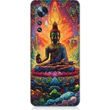 Teknomeg Xiaomi Mi 12 Uyumlu Budist Buda Heykel Desenli Silikon Kılıf