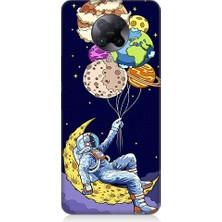 Teknomeg Xiaomi Poco F2 Pro Uyumlu Astronot ve Gezegenler Desenli Silikon Kılıf
