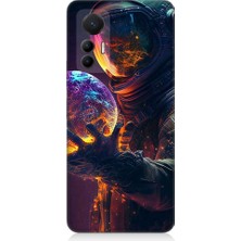 Teknomeg Xiaomi Mi 12 Lite 5g Uyumlu Astranot ve Gezegen Desenli Silikon Kılıf