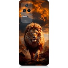 Teknomeg Xiaomi Poco F4 Uyumlu Yırtıcı Aslan Kral Desenli Silikon Kılıf