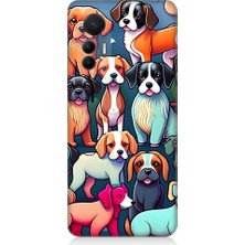 Teknomeg Xiaomi Mi 12 Lite 5g Uyumlu Sevimli Pastel Köpekler Desenli Silikon Kılıf