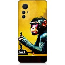 Teknomeg Xiaomi Mi 12 Pro Uyumlu Satranç Oynayan Maymun Desenli Silikon Kılıf