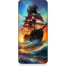 Teknomeg Xiaomi Poco F2 Pro Uyumlu Kızıl Deniz Yelkenli Gemi Desenli Silikon Kılıf