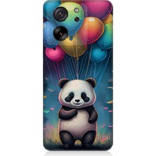 Teknomeg Xiaomi Mi 13T Pro Uyumlu Renkli Balonlar ve Panda Desenli Silikon Kılıf