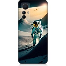 Teknomeg Xiaomi Mi 12 Pro Uyumlu Astronot ve Araştırma Desenli Silikon Kılıf