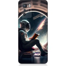Teknomeg Xiaomi Poco X3 Gt Uyumlu Kitap ve Astronot Desenli Silikon Kılıf