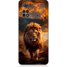 Teknomeg Xiaomi Poco M4 Pro Uyumlu Yırtıcı Aslan Kral Desenli Silikon Kılıf