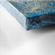 Lifeart Kanvas Mavi ve Gold Uyumu Dekoratif Kanvas Tablo