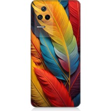Teknomeg Xiaomi Poco F4 Uyumlu Pastel Renkli Tüyler Desenli Silikon Kılıf