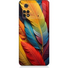 Teknomeg Xiaomi Poco M4 Pro Uyumlu Pastel Renkli Tüyler Desenli Silikon Kılıf