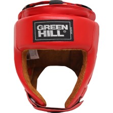 Green Hill Iba Onaylı Hakiki Deri Boks Kaskı Kırmızı