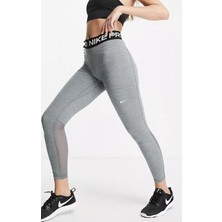 Nike Pro Normal Belli Fileli Gri Toparlayıcı Kadın Taytı