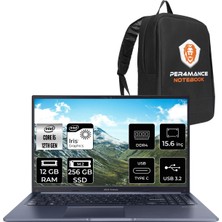 Asus Vivobook 15 Intel Core I5 1235U 12GB 256GB SSD 15.6'' Fhd Fdos Taşınabilir Bilgisayar X1502ZA-EJ1069 & Per4 Çanta EJ1069P37