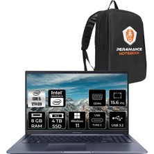 Asus Vivobook 15 Intel Core I5 1235U 8gb 4tb SSD 15.6'' Fhd W11H Taşınabilir Bilgisayar X1502ZA-EJ1644 & Per4 Çanta EJ1644P68