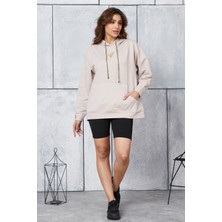 TF The Fancy For You Fancy Kadın Kapüşonlu Kanguru Cepli Arma Detaylı Regular Sweatshirt