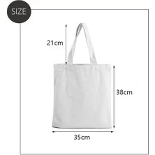 ZhuningShop3 B1482-TBWH-M Stili Bayan Çanta Kumaş Kanvas Tote Çanta Çiçek Harfler Desen Alışveriş Seyahat Kadın Eko Yeniden Kullanılabilir Omuz Alışveriş Çantaları (Yurt Dışından)