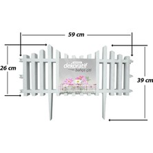 Morpanya Çit Bahçe Çiti Dekoratif Plastik Bahçe Çiti 9.44 mt Peyzaj Koruma Panel Beyaz