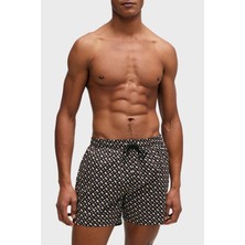 Boss Deniz Şortu Monogram Baskılı Tamamı Astarlı Hızlı Kuruyan Mayo Short Erkek Mayo Short 50515720 004