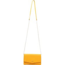 Louisiana Polo Grande Hakiki Deri Kadın Çapraz Çantasi Sarı 2792