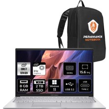 Asus Vivobook 15 Intel Core I7 1355U 8gb 2tb SSD 15.6'' Fhd W11H Taşınabilir Bilgisayar X1504VA-NJ195W & Per4 Çanta NJ195WP71