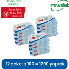 Mr. Valet Mr Valet Yüzey Temizlik Havlusu Beyaz Sabun-Beyaz Sirke-Karbonat 100 Adet x 12’li