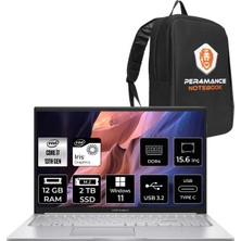 Asus Vivobook 15 Intel Core I7 1355U 12GB 2tb SSD 15.6' Fhd W11H Taşınabilir Bilgisayar X1504VA-NJ412 & Per4 Çanta NJ412P102