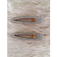 Efna Store 2 Adet Zirkon Taşlı Açık Üçgen Şeklinde Kadın Pens Toka(2 Li)6,5 cm