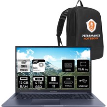 Asus Vivobook 15 Intel Core I5 1235U 12GB 4tb SSD 15.6'' Fhd W11P Taşınabilir Bilgisayar X1502ZA-EJ1071 & Per4 Çanta EJ1071P97