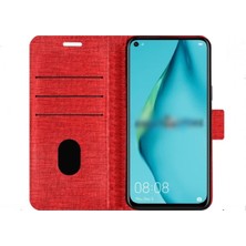 Bluetech Realme C3 Kapaklı Cüzdanlı Kart Bölmeli Kumaş Desenli Kılıf