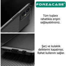 Forzacase Samsung Galaxy A55 ile Uyumlu Onix Serisi Carbon Fieber Silikon Kılıf