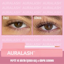 Auralash 2'li Peptit ve Biotin Içeren Besleyici, Güçlendirici Kaş & Kirpik Serumu