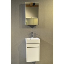 Akt Home 35CM Mini Banyo Dolabı %100MDF Seramik Lavabolu-Alt Üst Takım