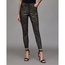 All Saints Orta Bel Leopar Desenli Jean