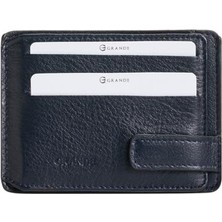 Louisiana Polo Grande Hakiki Deri Erkek Cüzdan Kartlık Lacivert 544-M