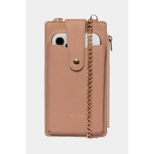 Louisiana Polo Grande Hakiki Deri Kadın Telefon Çantası Vizon 2797