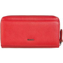 Louisiana Polo Grande Hakiki Deri Kadın Cüzdan Kırmızı 2606