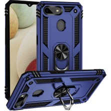 Case World Oppo Ax7 Kapak Military Yüzüklü Stantlı Panzer Tank Kılıf - Lacivert