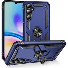 Case World Samsung Galaxy A05S Kapak Military Yüzüklü Stantlı Panzer Tank Kılıf - Lacivert