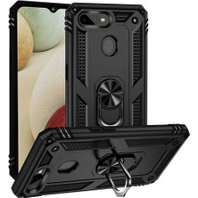 Case World Oppo Ax7 Kapak Military Yüzüklü Stantlı Panzer Tank Kılıf - Siyah