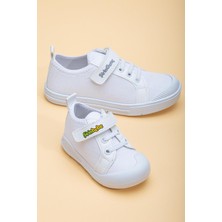 Şirinbebe Şiringenç Keten Beyaz Erkek İlkadım Bebek Çocuk Ayakkabısı