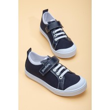 Dilimler Ayakkabı Şirinbebe Şiringenç Keten Lacivert Erkek Ilkadım Bebek Çocuk Ayakkabısı