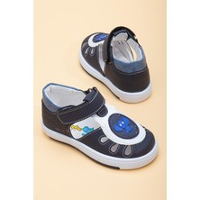 Dilimler Ayakkabı Şirinbebe Yan Açık Cırtlı Mavi Erkek Ilkadım Bebek  Ayakkabı