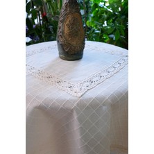 Denizli Hatırası Buldan Dantelli 100X100 Fiskos Masa Örtüsü