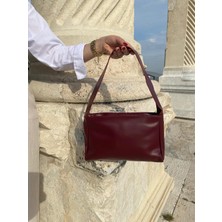 Cirphi Collection Kadın Askılı Fermuarlı Saten Deri Model El Kol ve Omuz Çantası