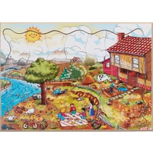 Ilkbahar Mevsim Ahşap Yapboz Puzzle 25X35 Cm. 35 Parça