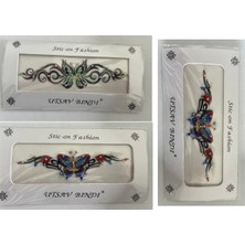 Airbrush Tattoo Taşlı Yapıştırma Dövme 3 Adet Birden Set1