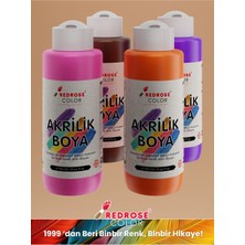 Red Rose Ara Renkler Akrilik Boya 4'lü Set 4X120 ml Dekoratif, Hobi Amaçlı, Sanatsal, Canlı Renkler