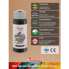 Red Rose Siyah Akrilik Boya 60 ml Sanatsal, Dekoratif, Hobi Amaçlı, Canlı Renkler