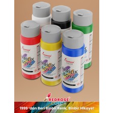 Red Rose Ana Renkler Akrilik Boya 6'lı Set 6X60 ml Dekoratif, Hobi Amaçlı, Sanatsal, Canlı Renkler